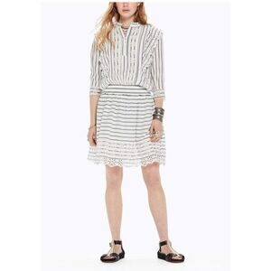 Scotch and Soda Striped Lace Trim Prairie Boho Dress Size L